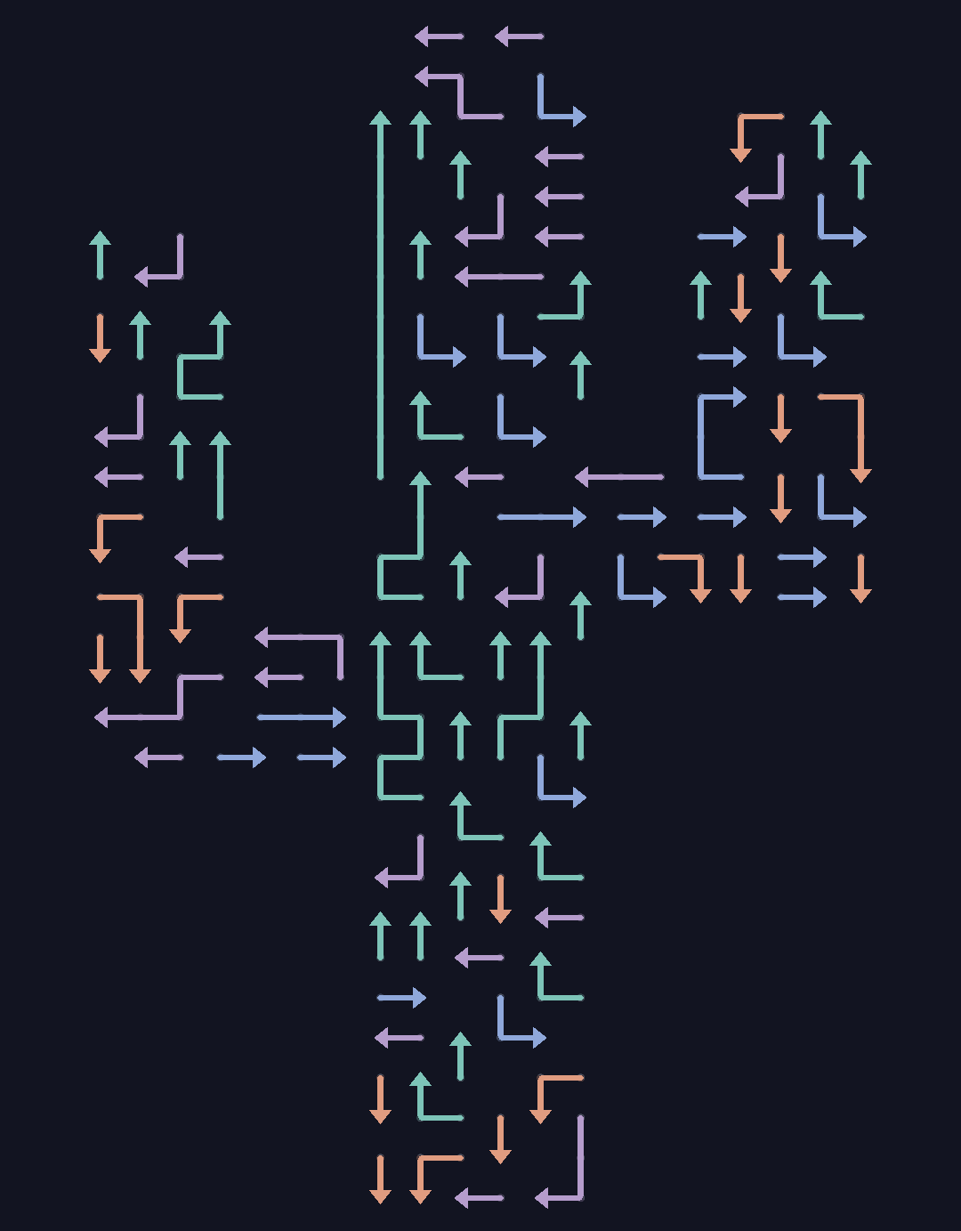 Tiny Arrows level drawn from coloured arrows